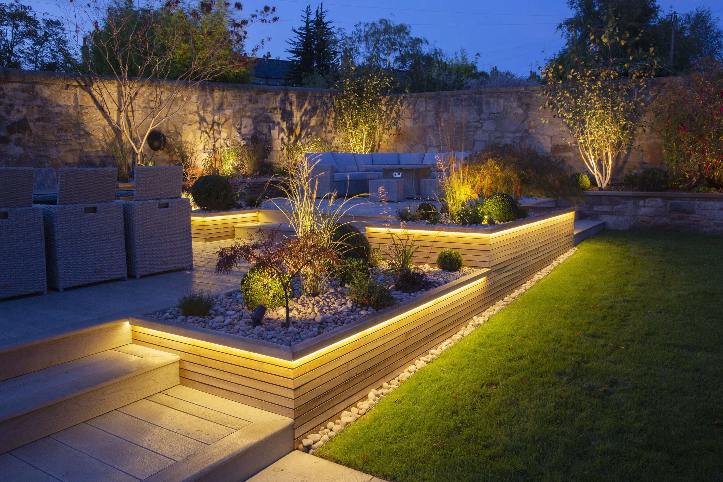 Outdoor garden lighting in Somerset