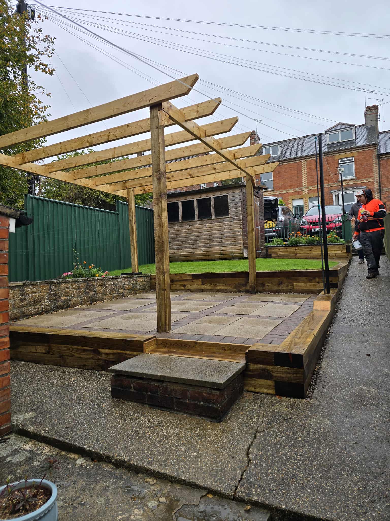 Timber pergola build in Somerset